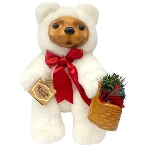 Robert Raikes Alvin Bear Sixth Christmas Edition 1993 White Fur Wood Face